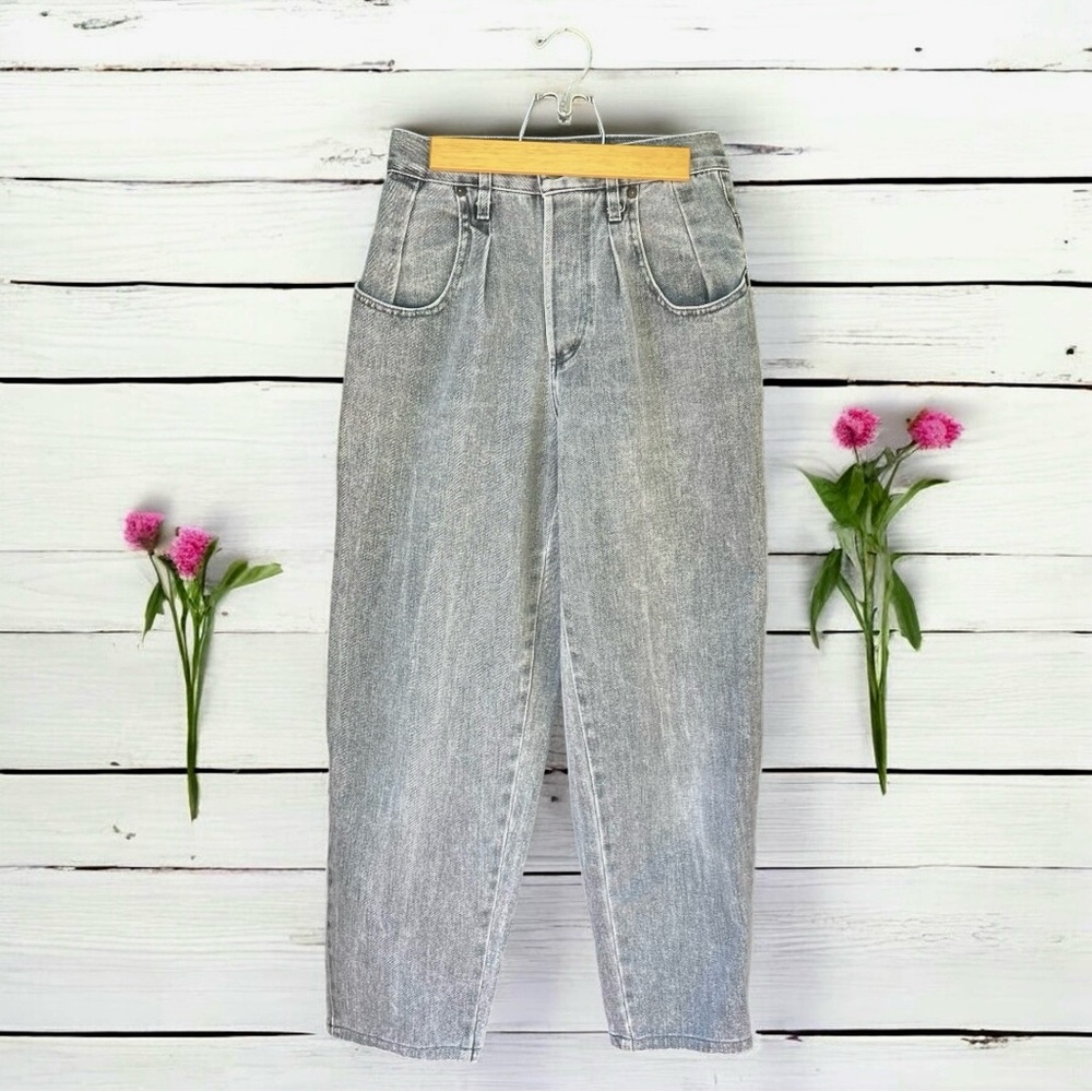 Vintage Made in France (sym) Paris High-Rise Grey Jeans- Rare